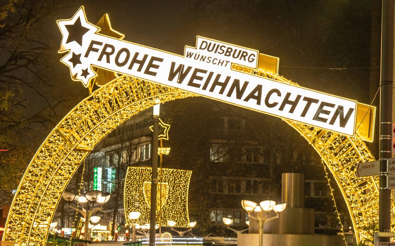 Beleuchtung auf dem Duisburger Weihnachtsmarkt
