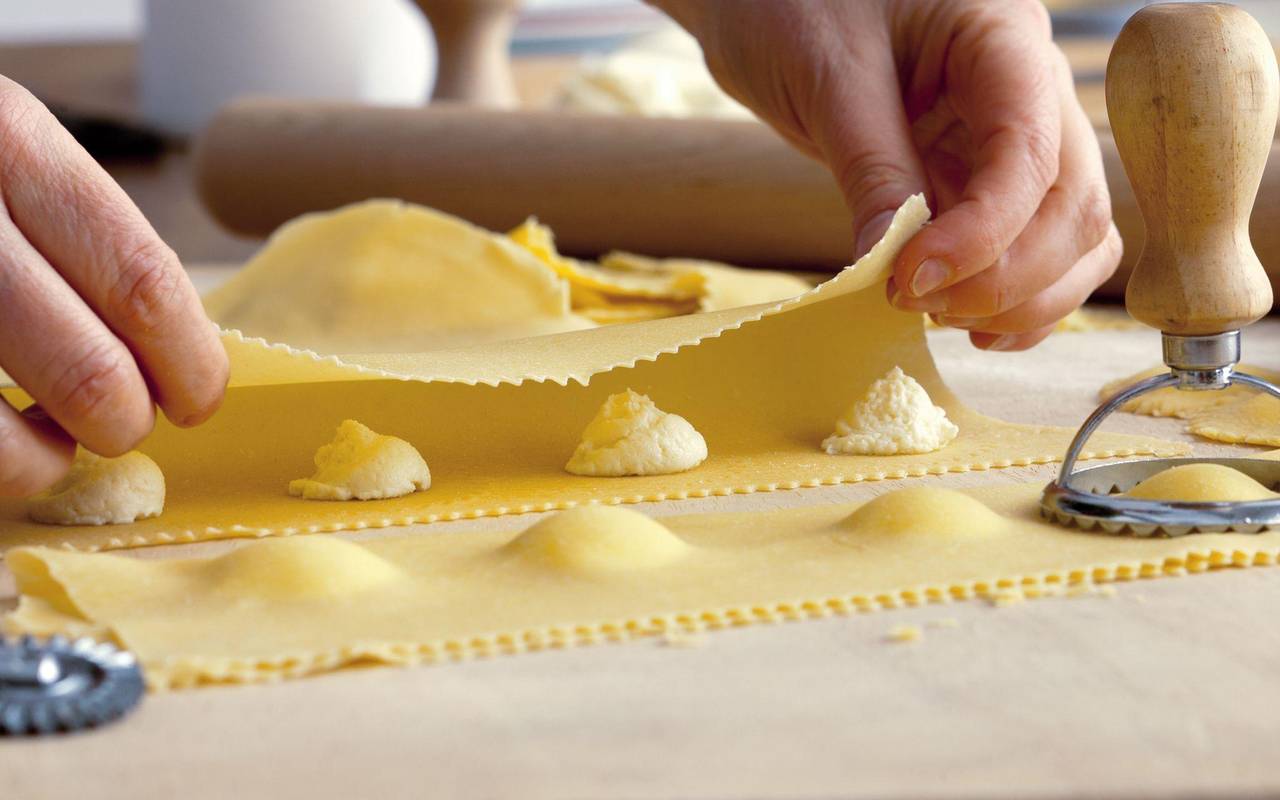 Herstellung von Teigtaschen