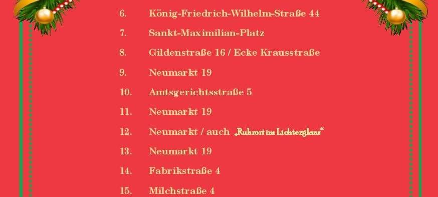 Lebendiger Adventskalender Ruhrort