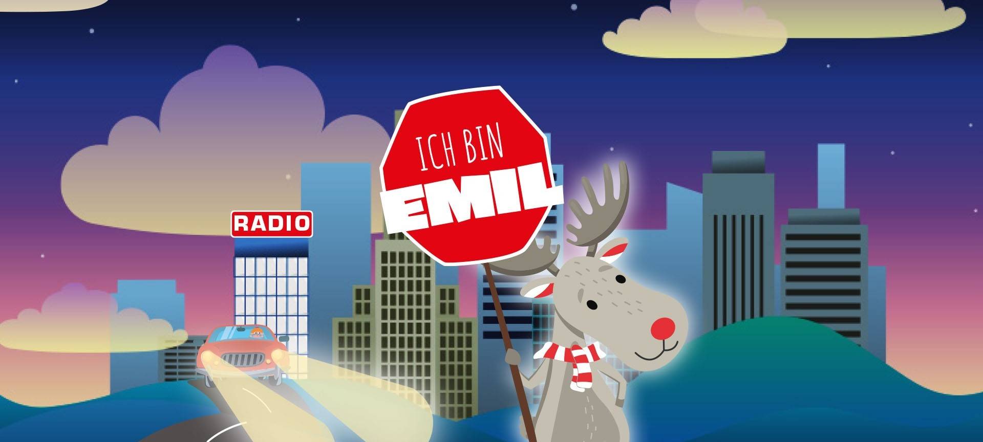 Emil mit Verkehrsschild