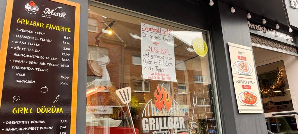 Spendenaktion in Grillbar in Buchholz für Erdbebenopfer