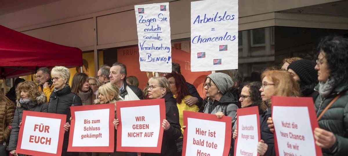 Galeria-Mitarbeiter protestieren gegen Schließung