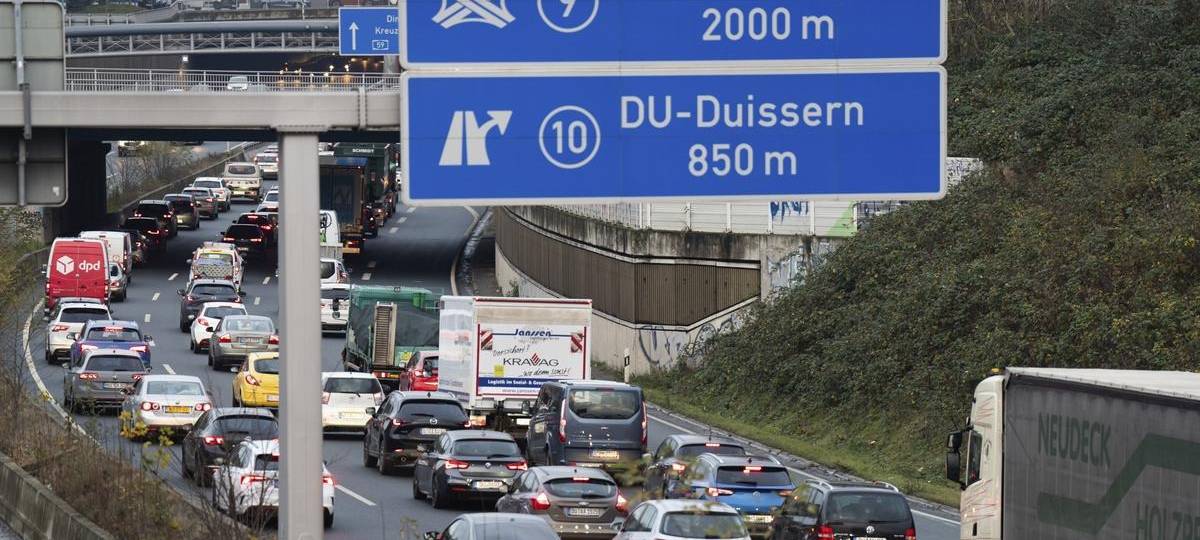 A59: Besonders viel Stau im Duisburger Süden
