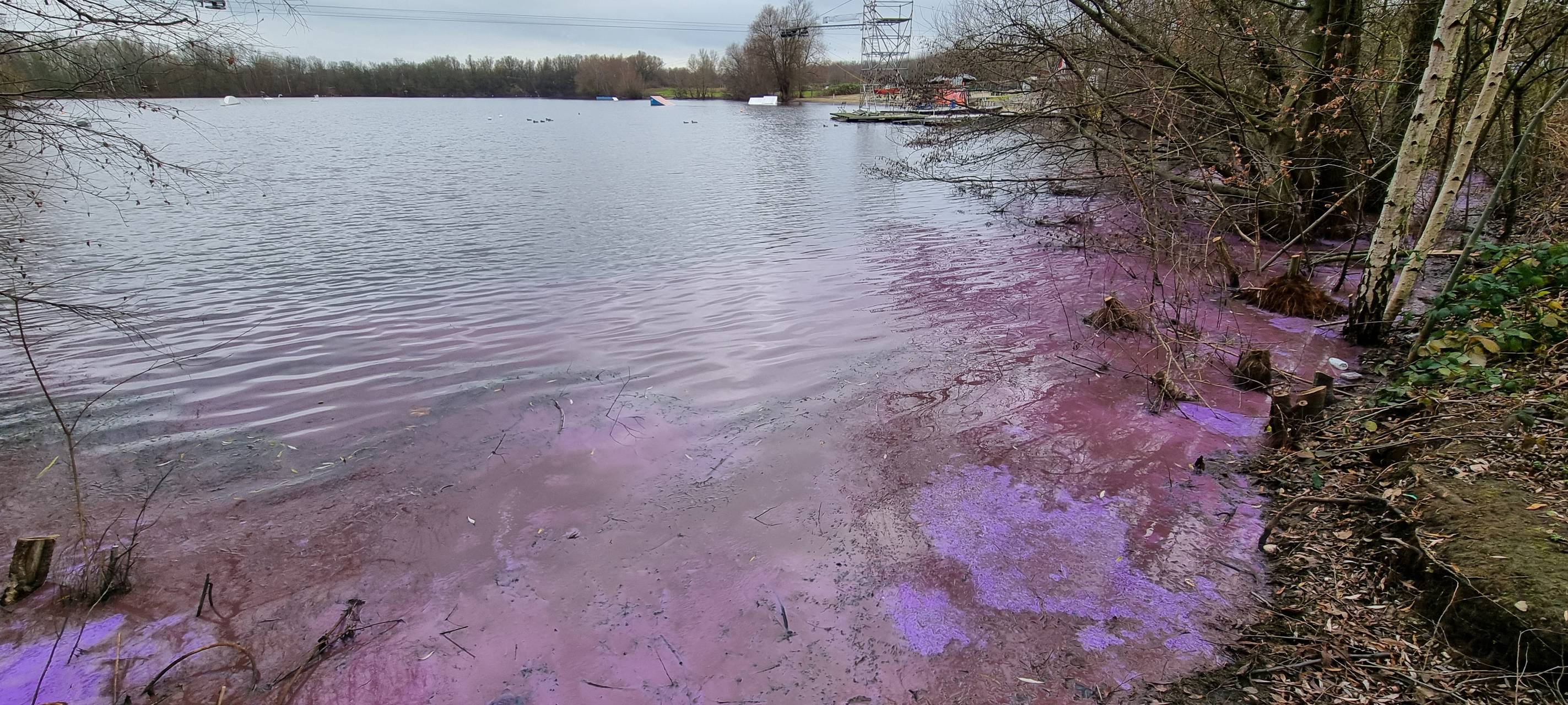 Weiterhin Burgunderblutalgen-Befall im kleinen Toeppersee