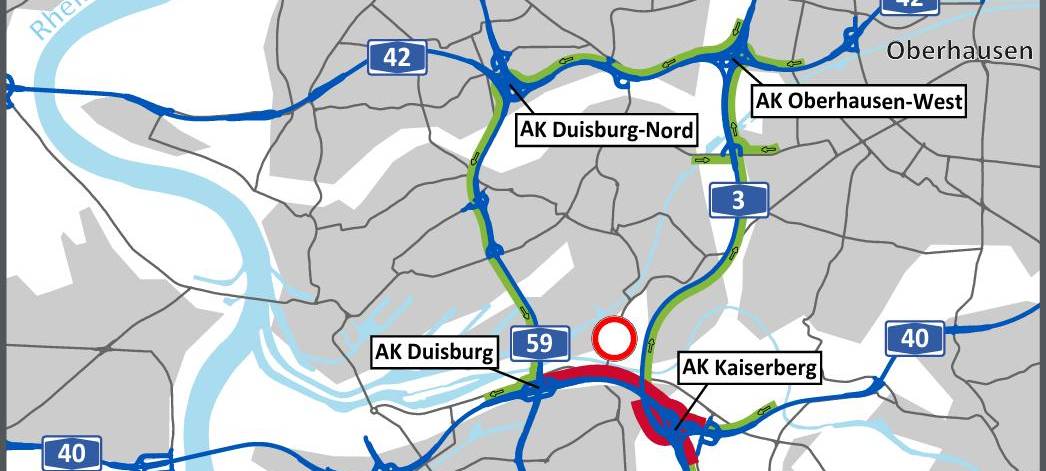 Sperrung Kreuz Kaiserberg: Umleitungen