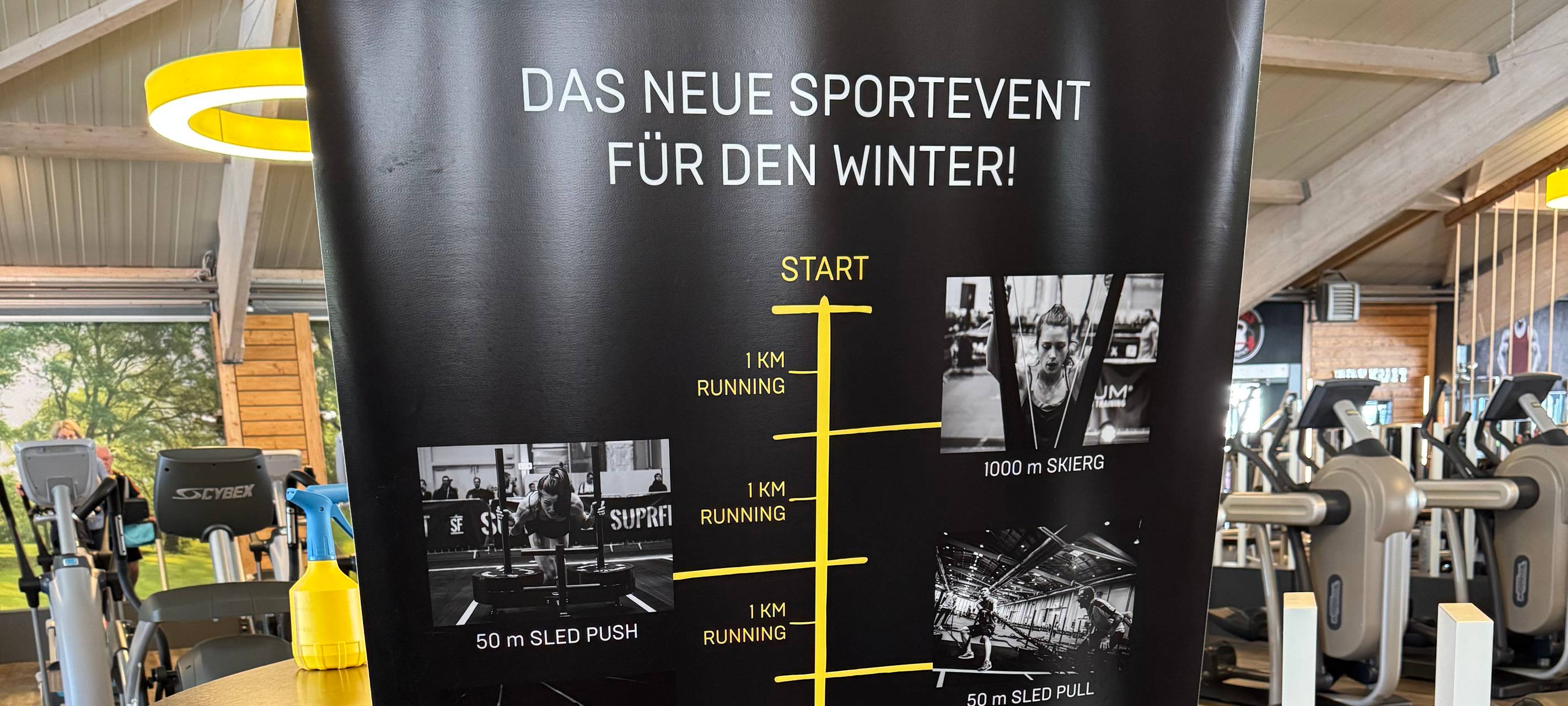 Ein Bild zeigt alle einzelnen Workouts von Hyrox.