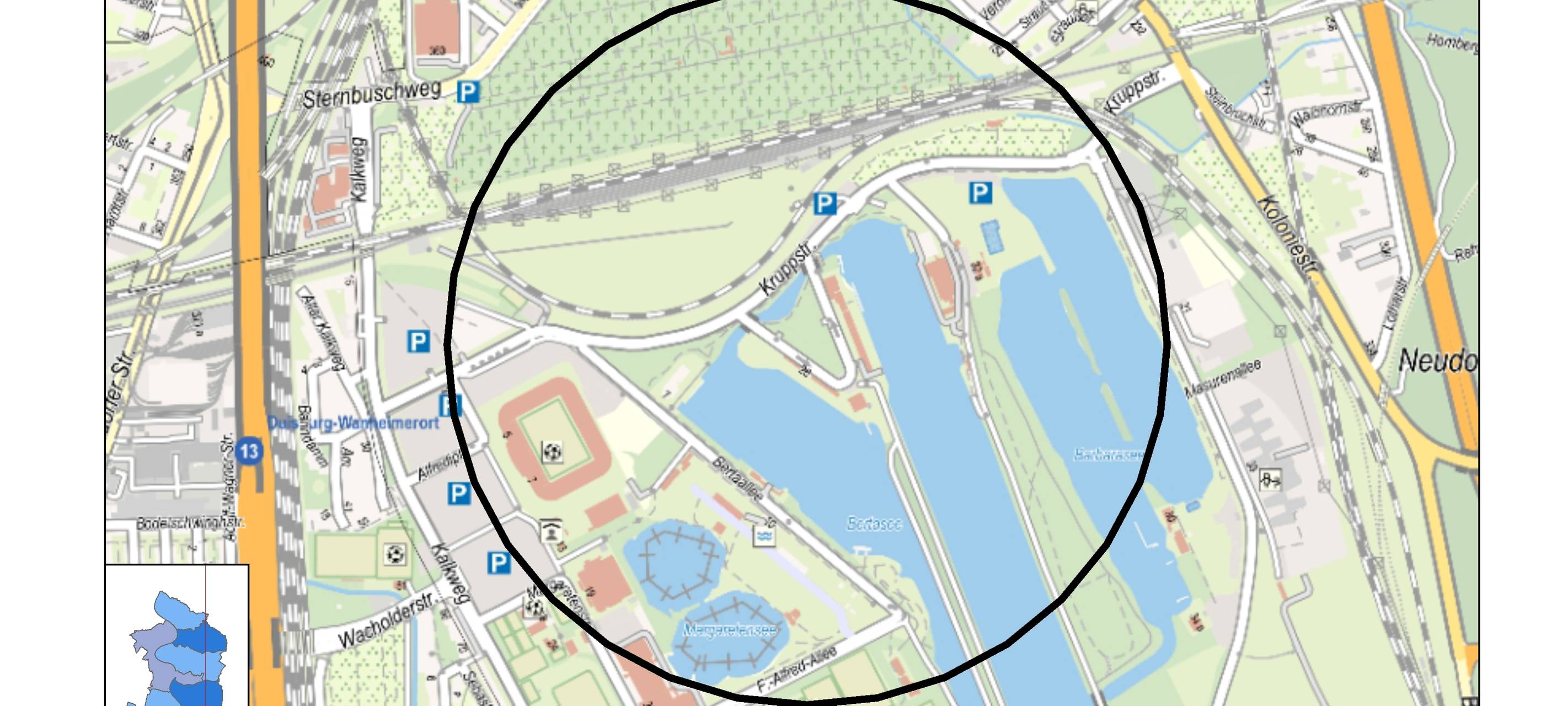 Bombenfund im Sportpark Duisburg