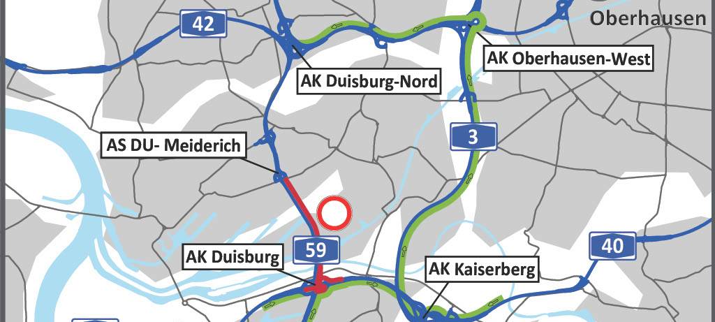 A59 in Duisburg wochenlang gesperrt