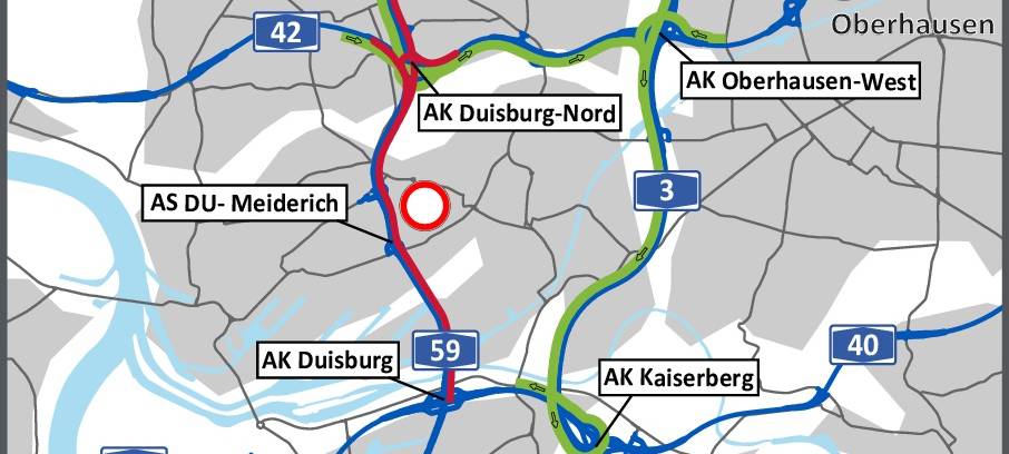 A59 in Duisburg wochenlang gesperrt