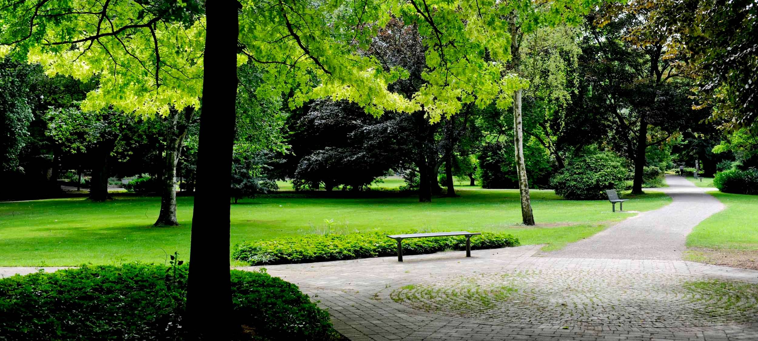 Im Volkspark Rheinhausen gibt es viel grün und gleichzeitig noch ein Tiergehege zu entdecken.
