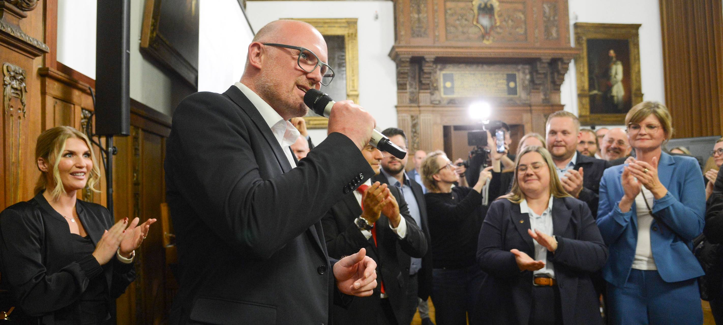 Sören Link am Abend der Kommunalwahlen im Duisburger Rathaus