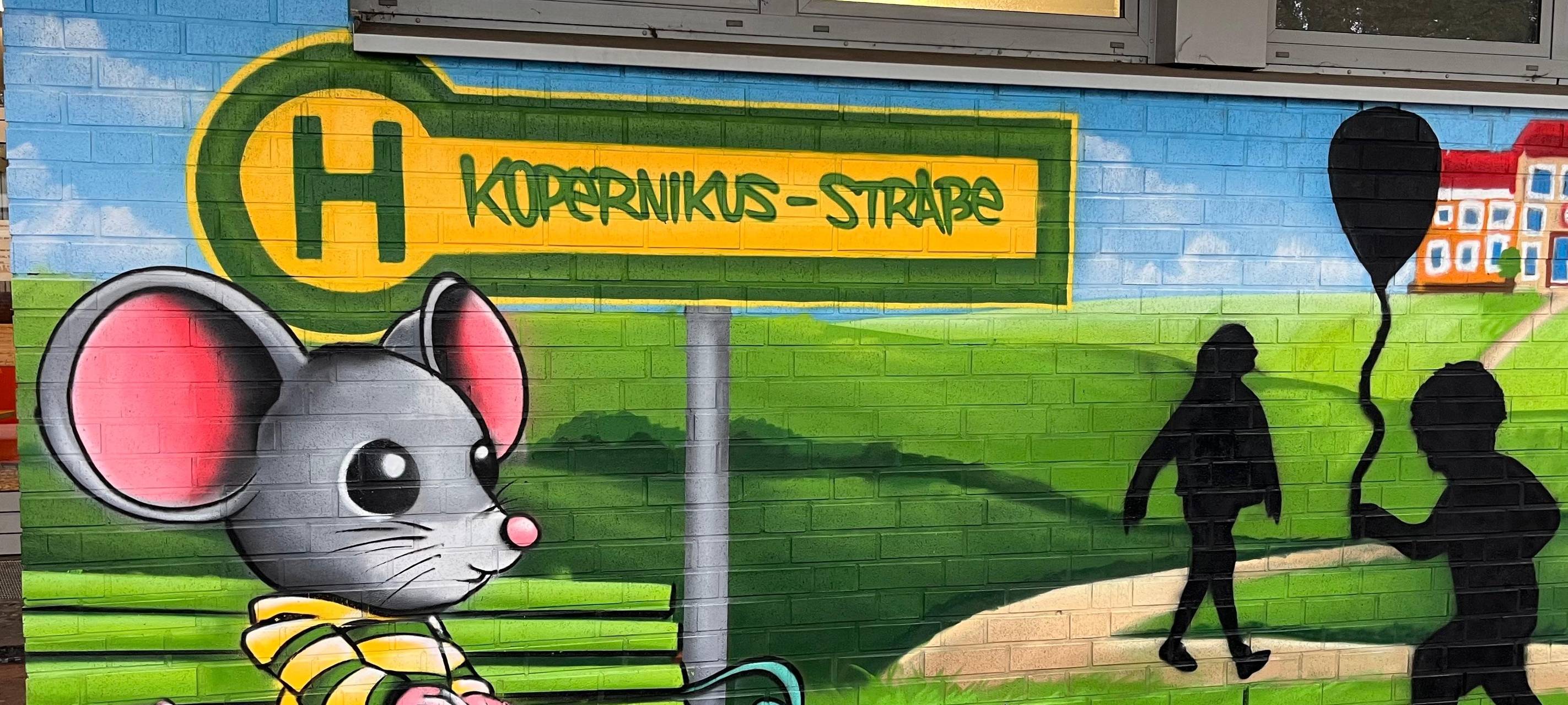 Schüler gestalten Graffiti-Kunstwerk als Zeichen gegen Mobbing