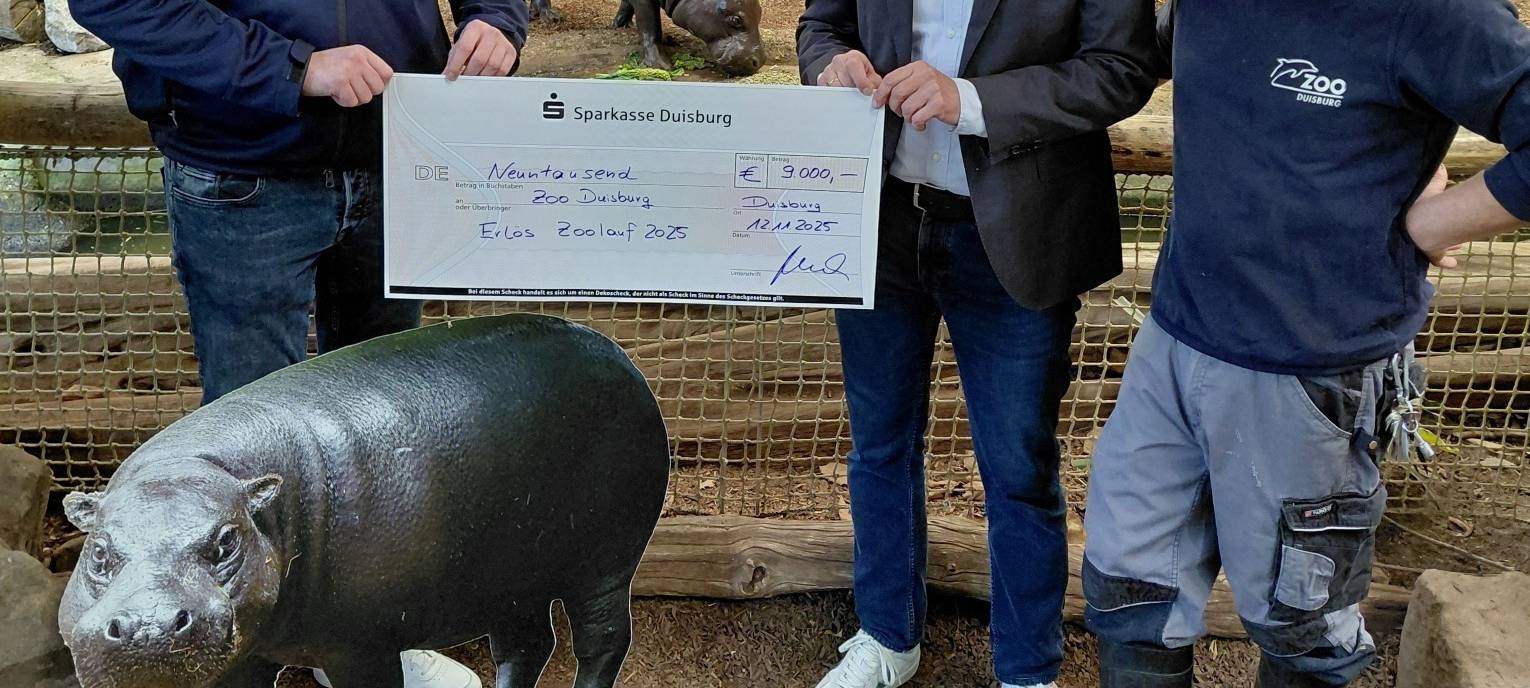 SSB Duisburg spendet 9.000 Euro für neues Flusspferd-Haus im Zoo
