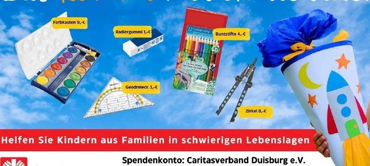 Spenden für Duisburger Schulmaterialkammer