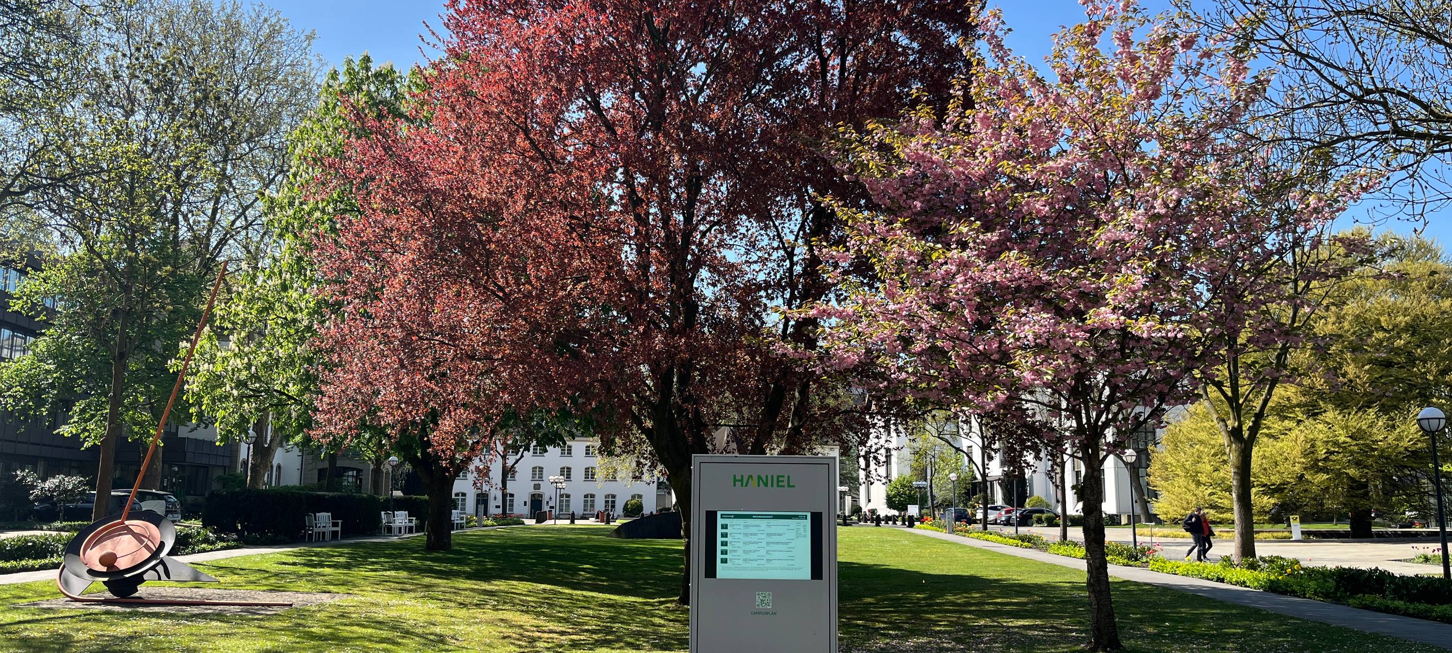 Park auf dem Haniel Campus in Ruhrort