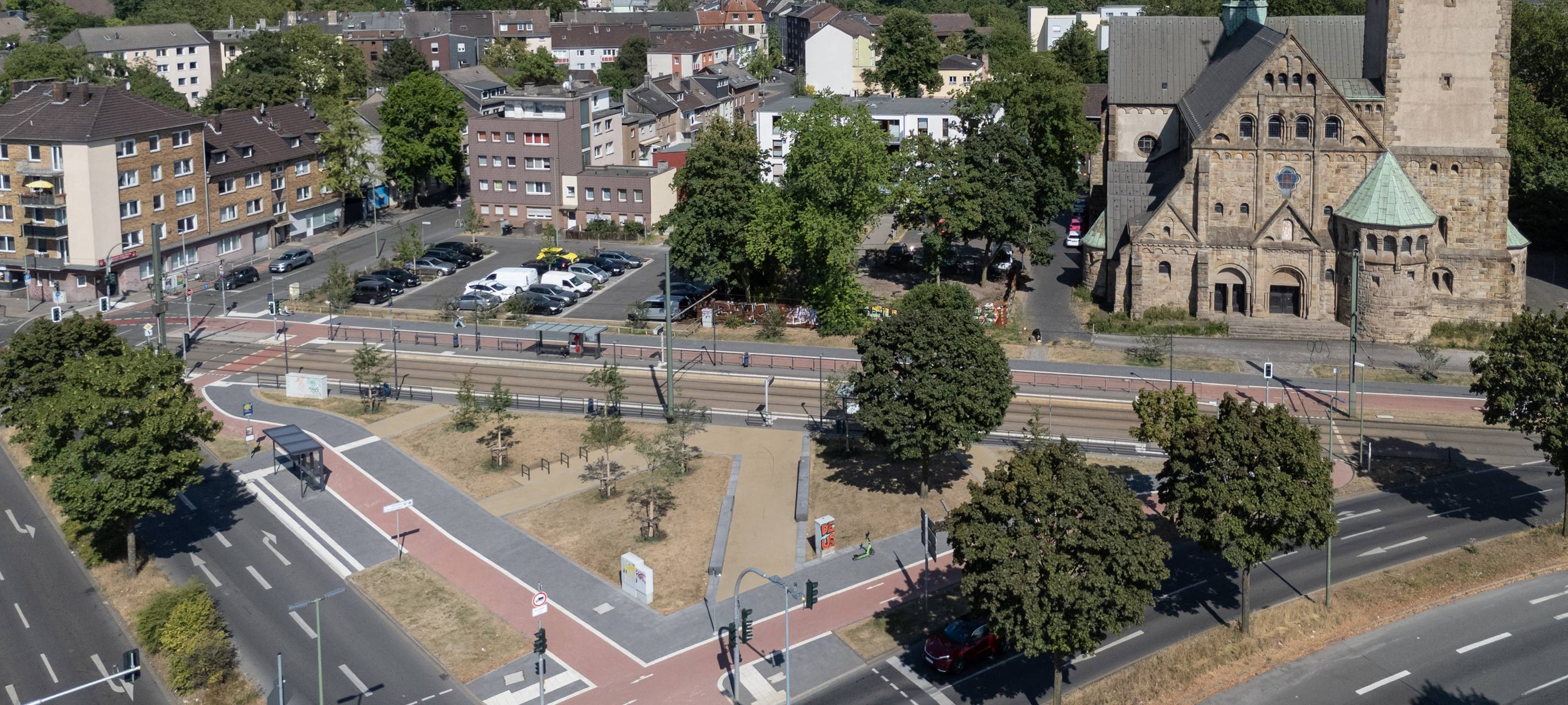 Die Umbauarbeiten am Bonifatiusplatz sind abgeschlossen.